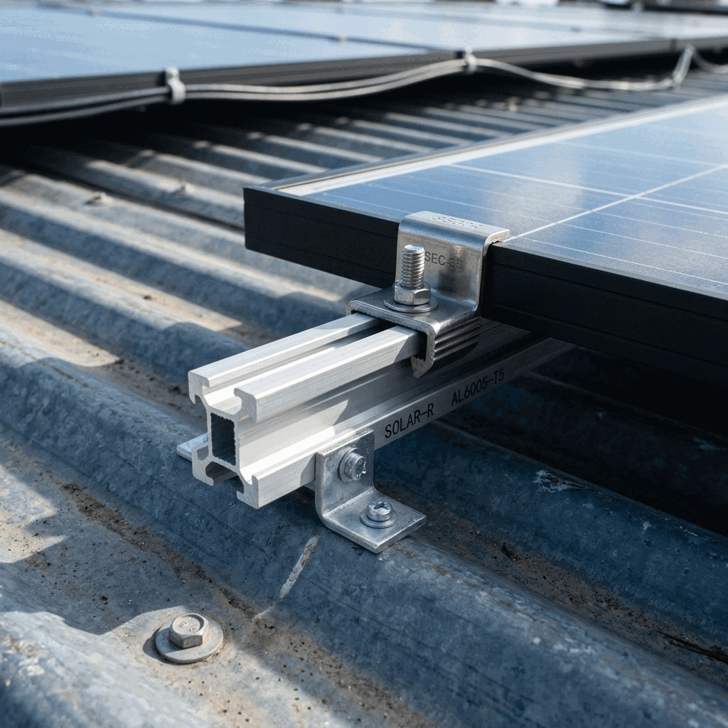 DUNYS Solar Anodized Aluminum Mounting Clamp on roof